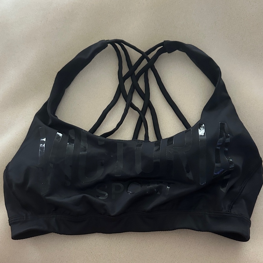 Victoria's Secret Black Strappy Crisscross Sports Bra
